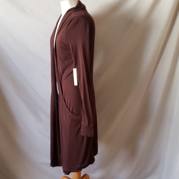 New Vertigo Paris Long Brown Sweater with Pockets - Picture 4 of 8